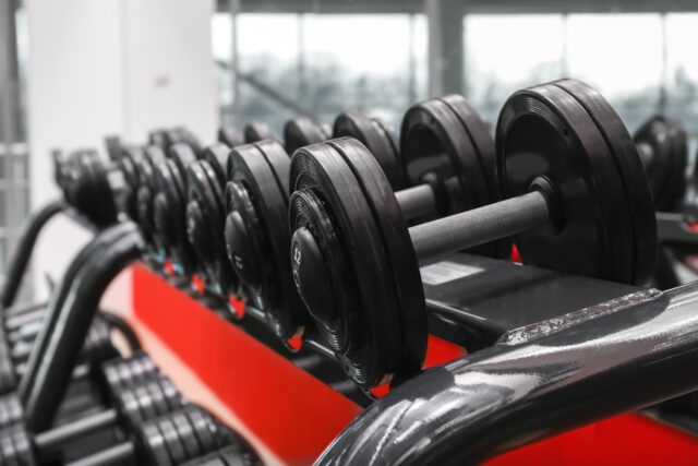 dumbbells rack gym