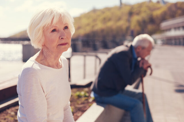 elder couple fighting