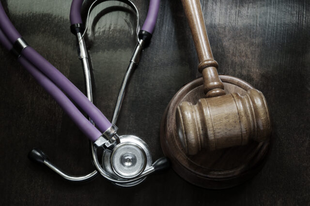 stethoscope with gavel