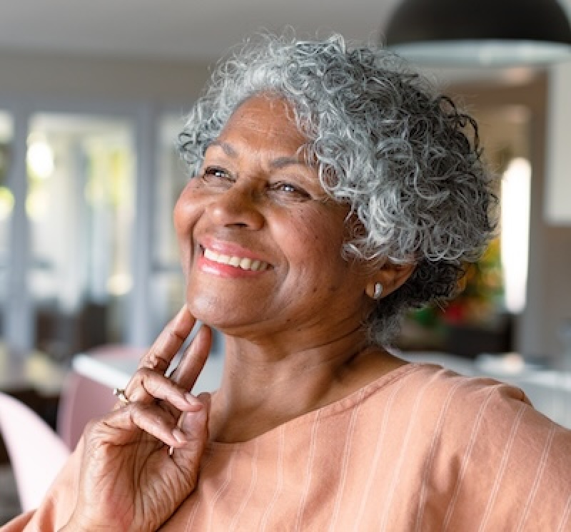 older woman smiling