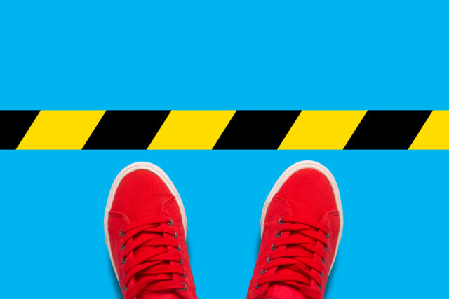 caution tape feet