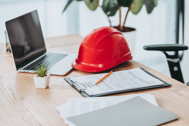 construction hat clipboard